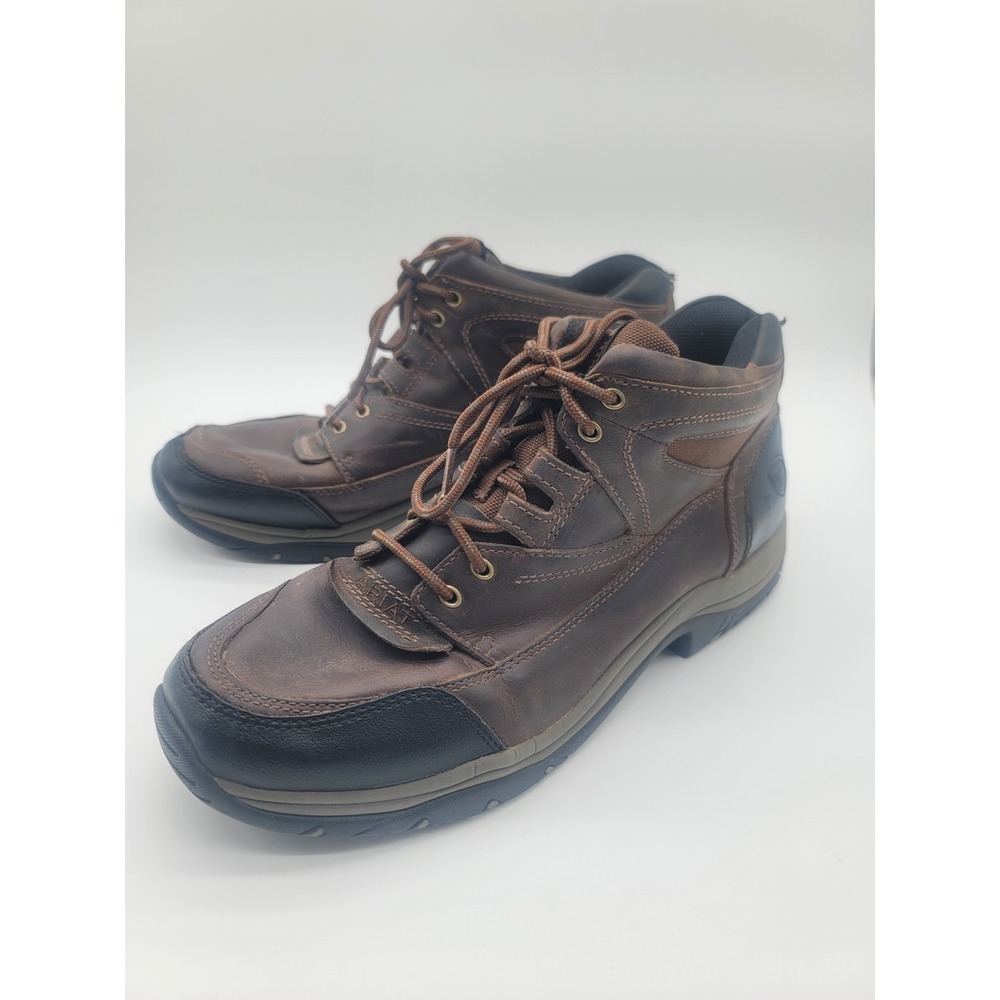 Ariat Terrain ATS Leather Hiking Work Boots Men's 13D Brown Black Composite Toe